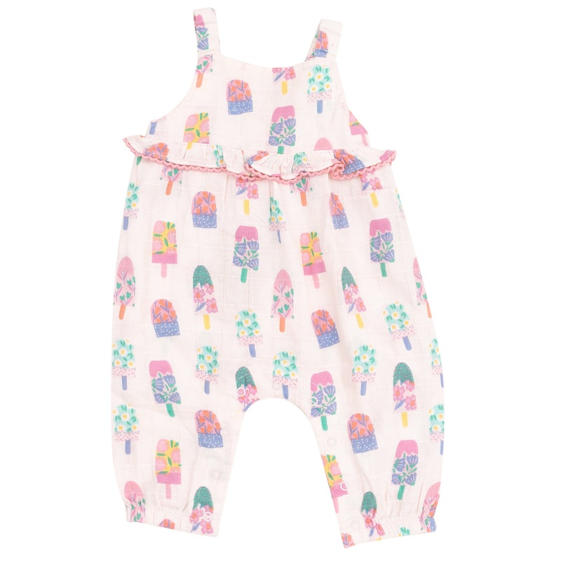Ruffle Waist Romper  – Floral Popsicles