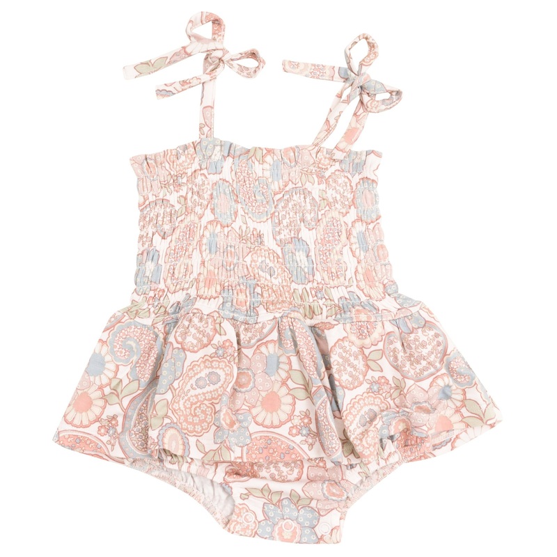 Smocked Bubble with Skirt – Folk Paisley