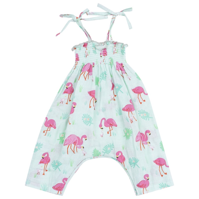 Smocked Romper – Flamingos