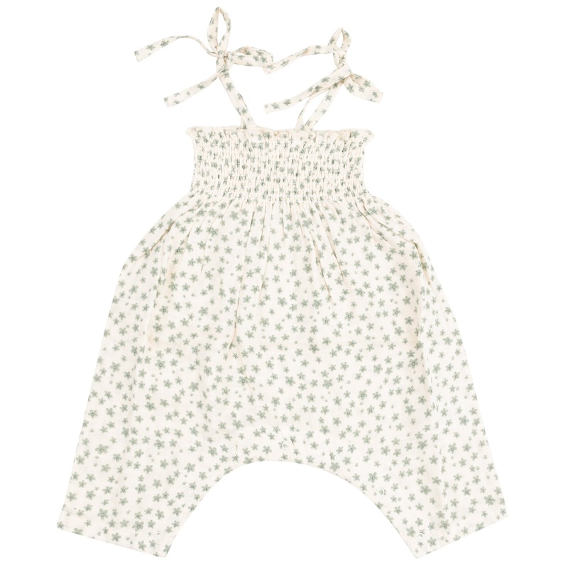Smocked Romper – Jadeite Simple Floral