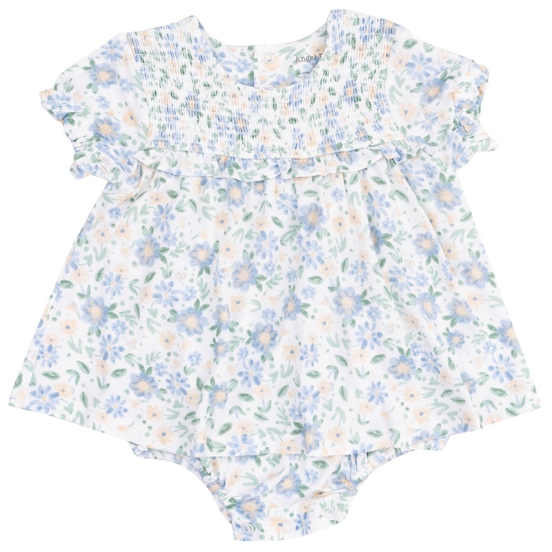 Smocked Ruffle Bubble with Skirt – Baby Veronical Floral