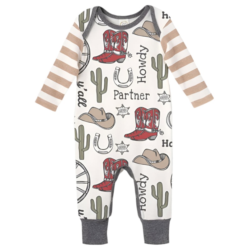 Howdy Partner Cowboy Western Romper