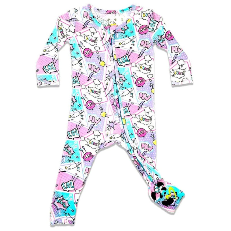 Comic Purple Bamboo Convertible Footie