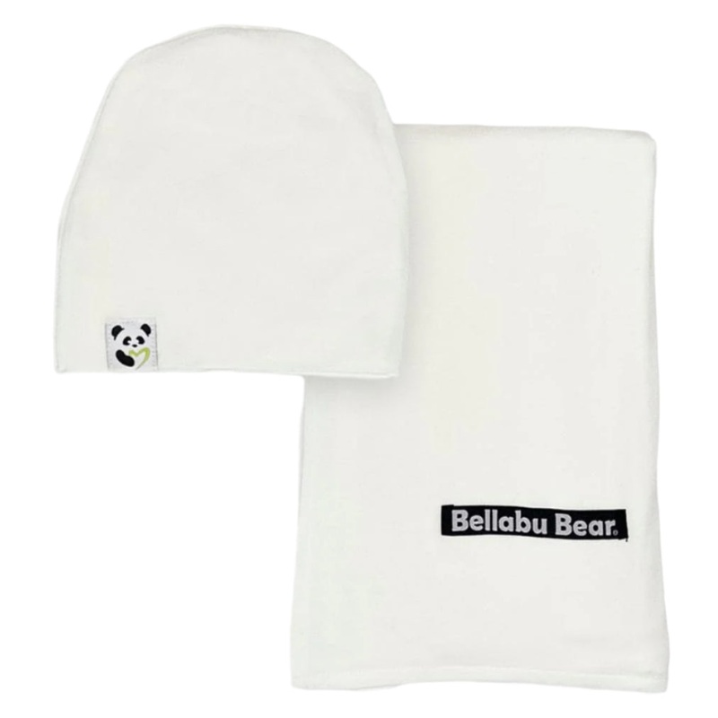 Milk White Bamboo Swaddle & Beanie Set