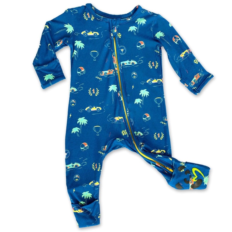 Monaco Blue Bamboo Convertible Footie