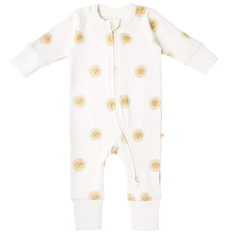 Organic 2-Way Zip Romper – Summer Sun