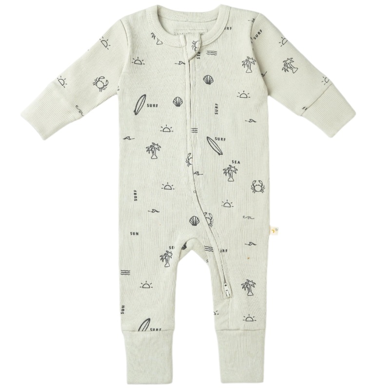 Organic 2-Way Zip Romper – Surf
