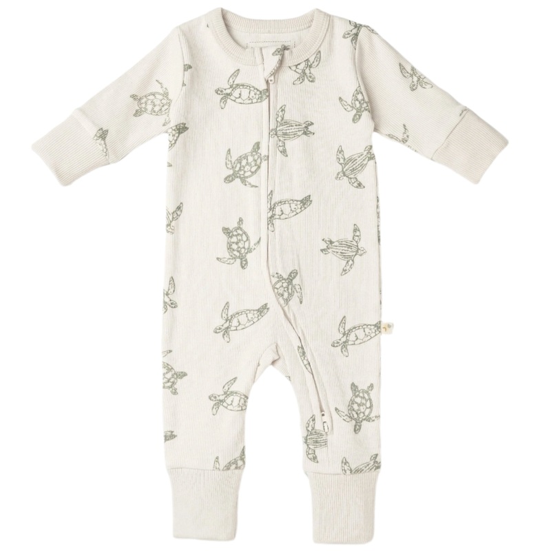 Organic 2-Way Zip Romper – Turtles