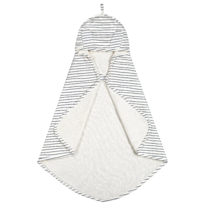 Organic Baby Towel – Navy Stripes