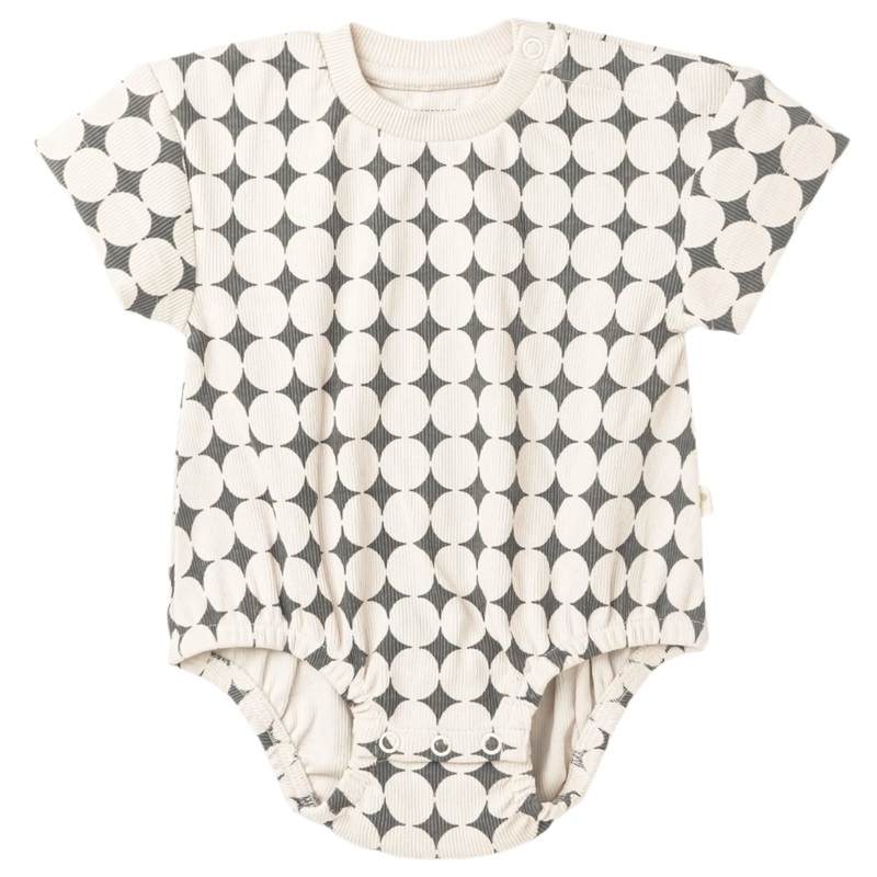 Organic Short Sleeve Bubble Romper – Mod Dots