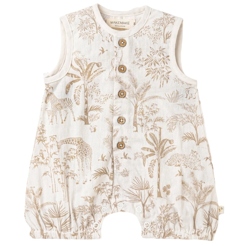 Organic Sleeveless Bubble Romper – Wild Tropics