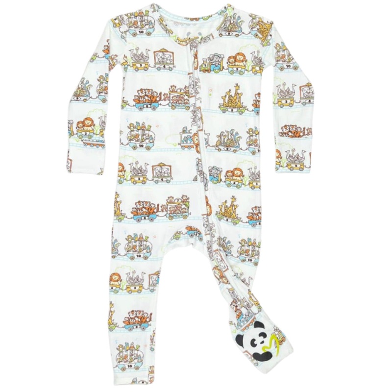 Zoo Train Bamboo Convertible Footie
