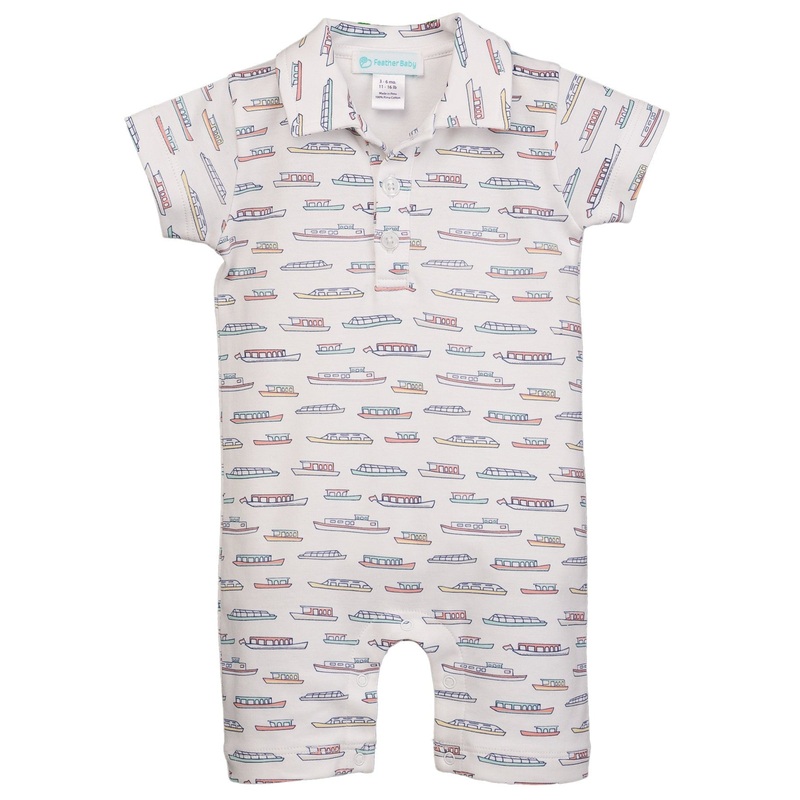 Collared Romper – River Cruise