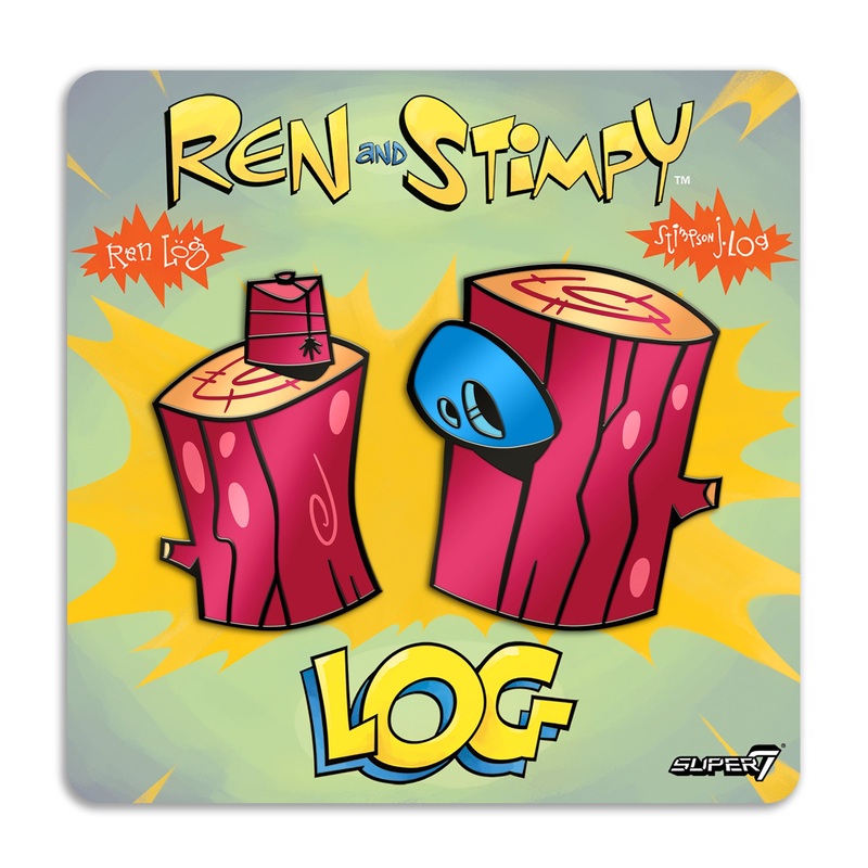 Ren & Stimpy Enamel Pin – LOG! 2-Pin Set