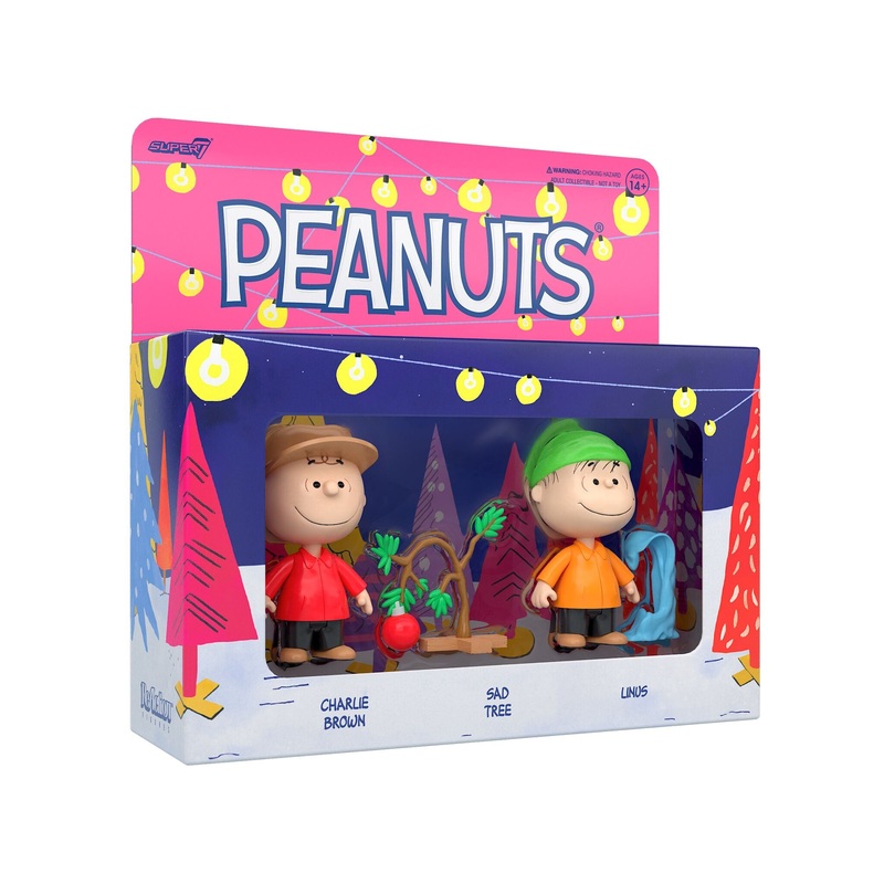 Peanuts ReAction Figures Wave 06 (Holiday Box Set) – Charlie Brown with Sad Christmas Tree and Linus