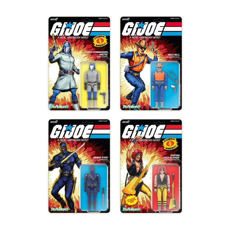 G.I. Joe ReAction+ Wave 03 (Cartoon) – Zartan Cold Slither, Arctic Cobra Commander, Wild Bill, Snake Eyes
