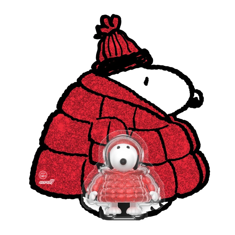 Peanuts ReAction Figures – Snoopy Puffy Coat  (Red Glitter)