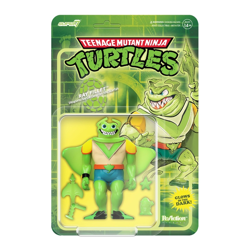 Teenage Mutant Ninja Turtles ReAction Figures – Ray Fillet Bioluminescent (Green Glow)