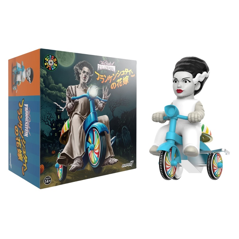 Universal Monsters Super Cycles – Bride of Frankenstein (White w/ Blue Trike)