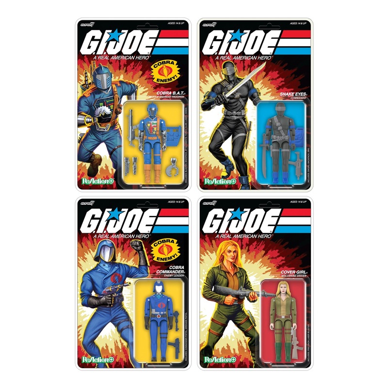 G.I. Joe ReAction+ Wave 1 – Snake Eyes, Cover Girl, Cobra Commander & Cobra B.A.T.