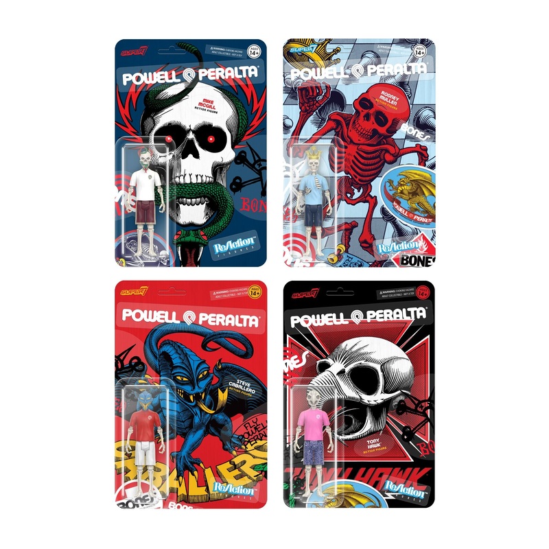 Powell-Peralta ReAction Figures Wave 5 – Tony Hawk, Mike McGill, Steve Caballero, and Rodney Mullen