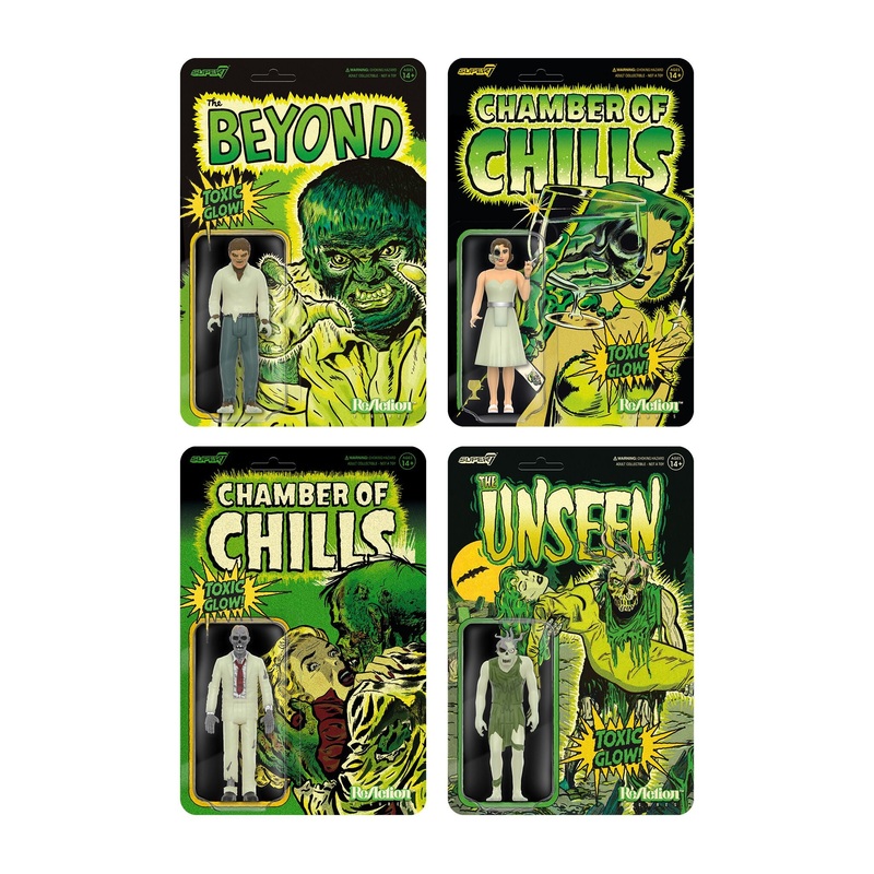 Pre-Code Horror ReAction Figures Wave 4 – Heartless Zombie, Voracious Werewolf, Spine-Chilling Ghoul & Dead Darling (Glow)