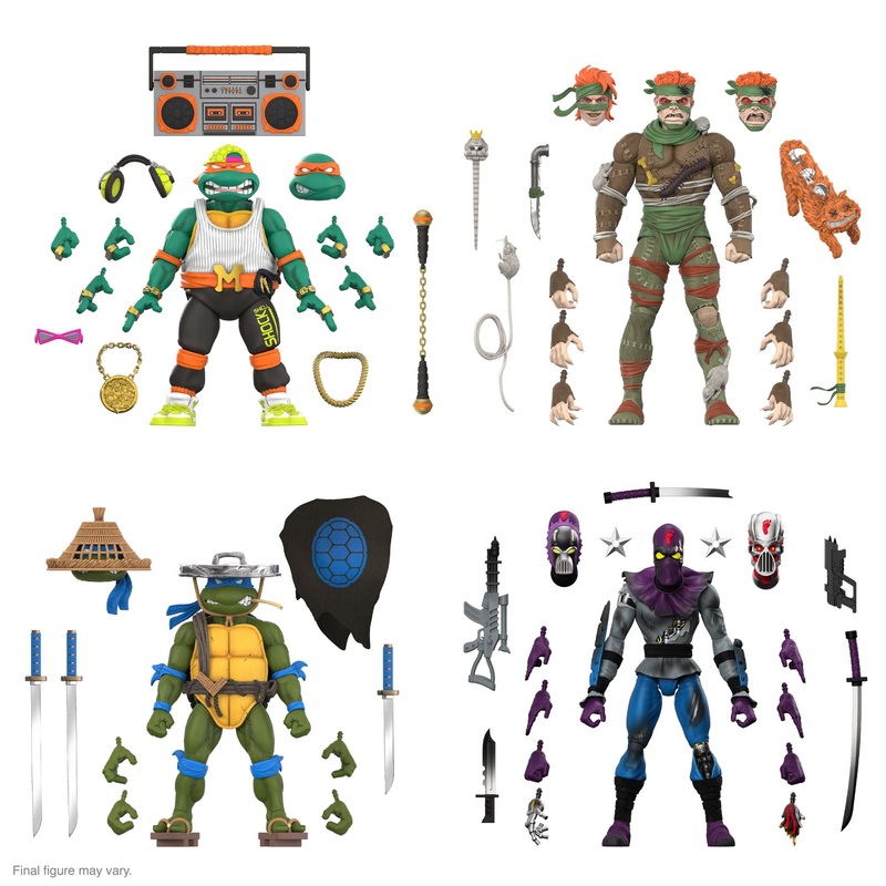 Teenage Mutant Ninja Turtles ULTIMATES! Wave 11 – Rat King, Rapper Mike, Ninja Nomad Leonardo & Foot Soldier (Battle Damaged)