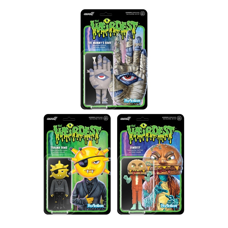 The Weirdest ReAction Figures Wave 2 – Trauma Bomb, Mummy’s Hand & Zombeef