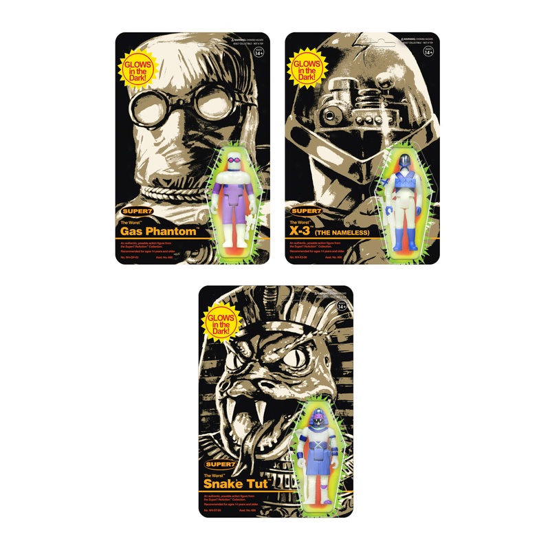 The Worst ReAction Figures – Snake Tut, X-3 & Gas Phantom (Monster Glow)