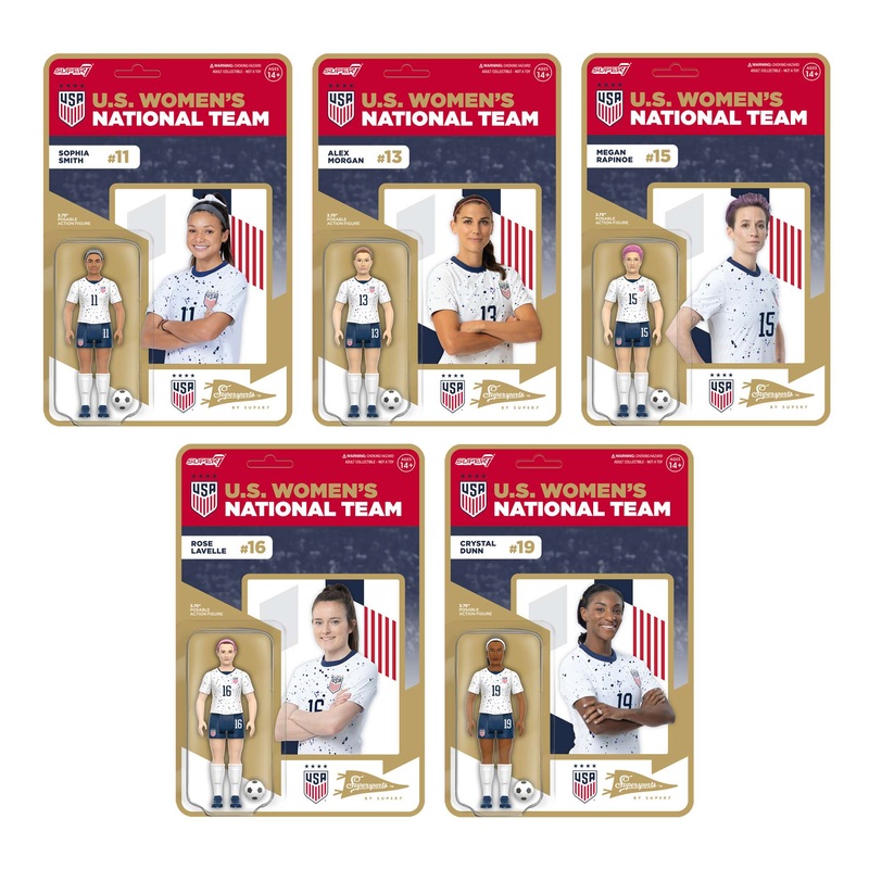 USWNT Soccer ReAction Figures Wave 2 – 2023 World Cup Home Kit Set of 5