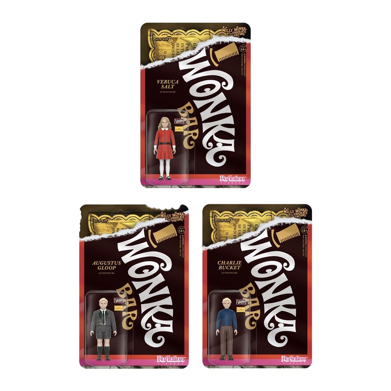Willy Wonka & the Chocolate Factory ReAction Figures Wave 02 – Charlie Bucket, Augustus Gloop, & Veruca Salt