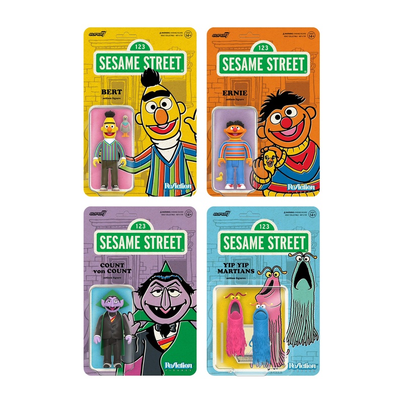 Sesame Street ReAction Figures Wave 1 – Bert, Ernie, Count von Count & Yip Yip Martians