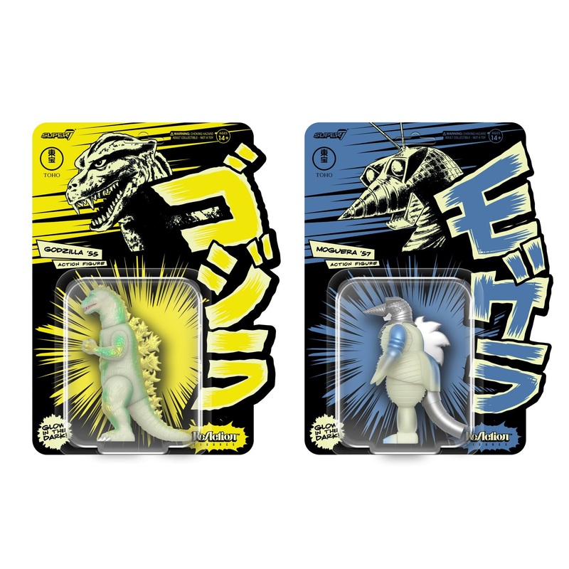 Toho ReAction Figures – Moguera (Glow) & Godzilla ’55 (Glow)