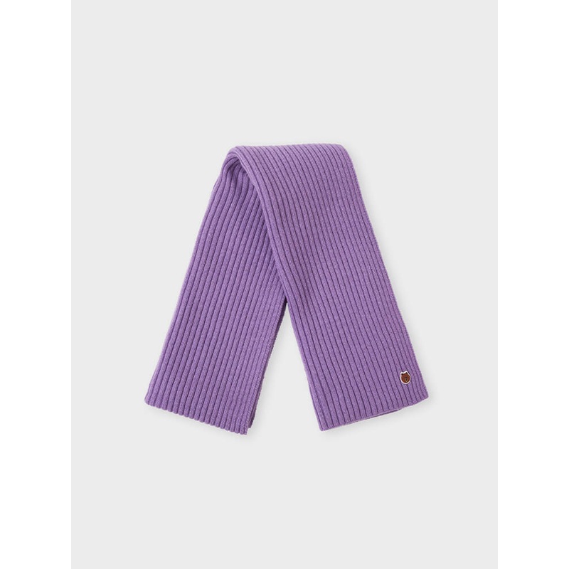 LINE FRIENDS Made by BROWN Knit Short Muffler Purple