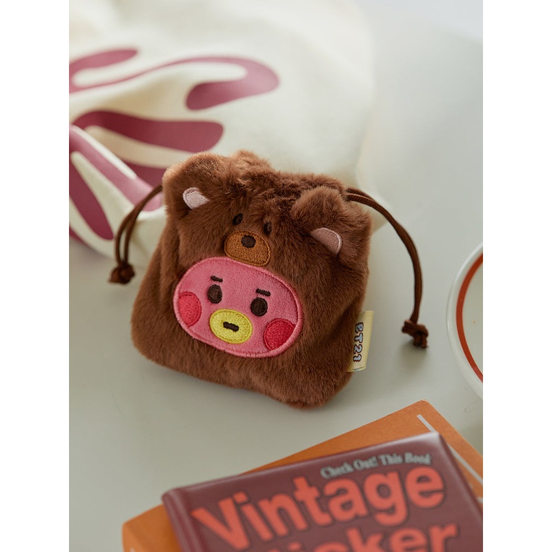 BT21 Fluffy mini Bag Charm Pouch