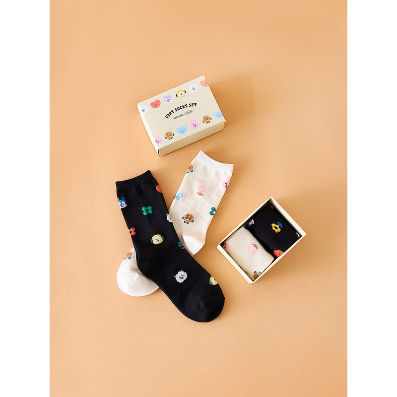 BT21 Basic Jacquard Socks Gift Set (2 Pcs)