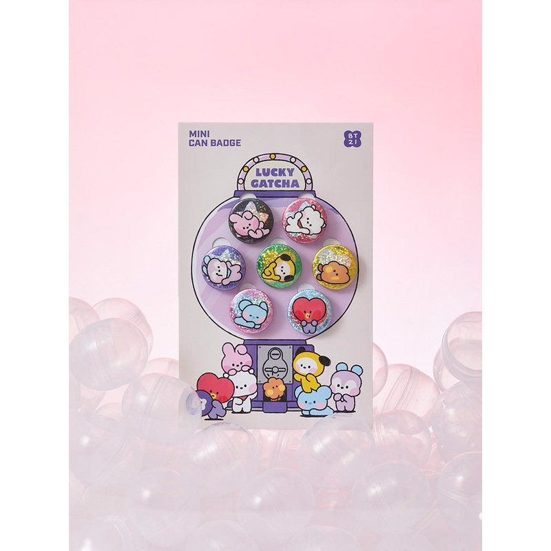 BT21 minini Lucky Gatcha Can Badge Set