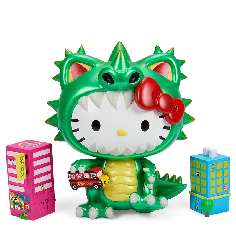 Hello Kitty Kaiju Cosplay 8 Vinyl Art Figure – Metallic Green Edition
