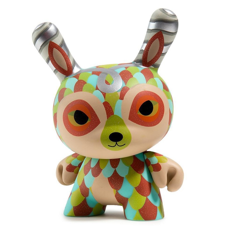 The Curly Horned Dunnylope 5 Dunny Art Figure by Horrible Adorables – Orange Edition
