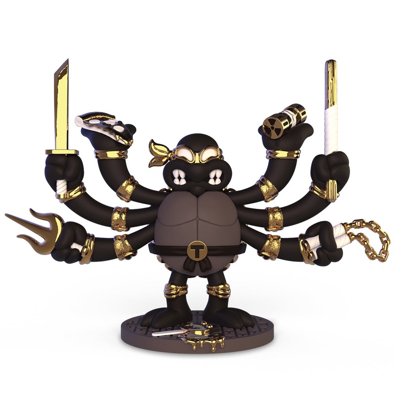 Teenage Mutant Ninja Turtles TMNT GURU Resin Art Figure by CHOGRIN – Black & Gold Edition