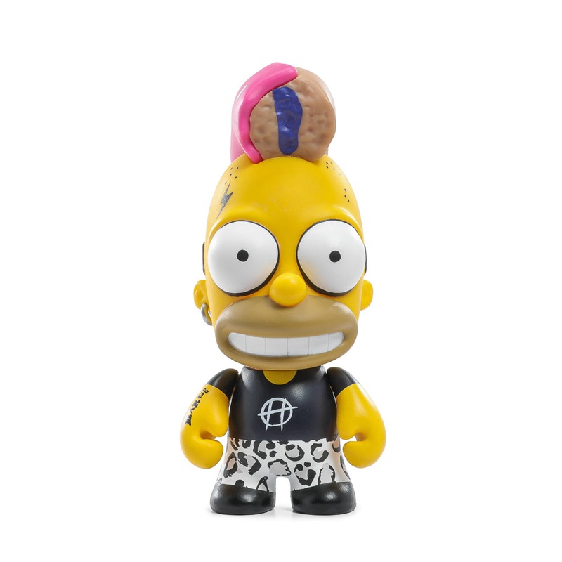 2025 CON EXCLUSIVE: The Simpsons – Donut Riot Punk Homer 3 Vinyl Mini Figure – Pink Glaze Edition (Limited Edition of 500) (PRE-ORDER)