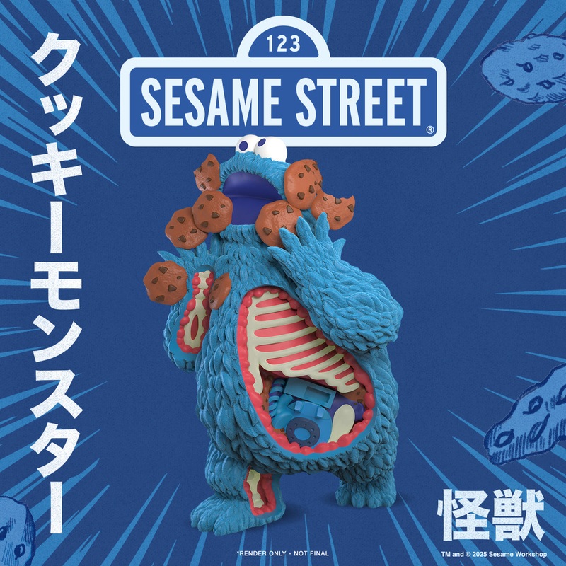 Sesame Street – Kaiju Anatomy Cookie Monster 8 Flocked Vinyl Art Figure (PRE-ORDER)
