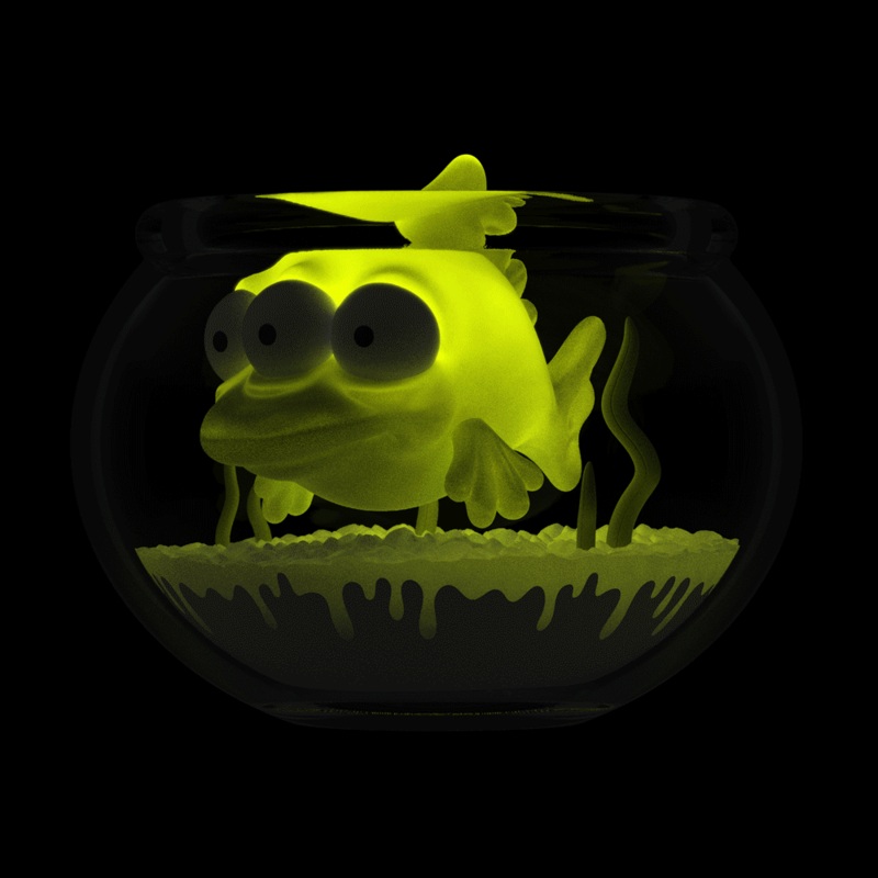 The Simpsons – Blinky in Fish Bowl 5.5 Glow-in-the-Dark Vinyl Art Figure (Radioactive Edition) – .com Exclusive (PRE-ORDER)