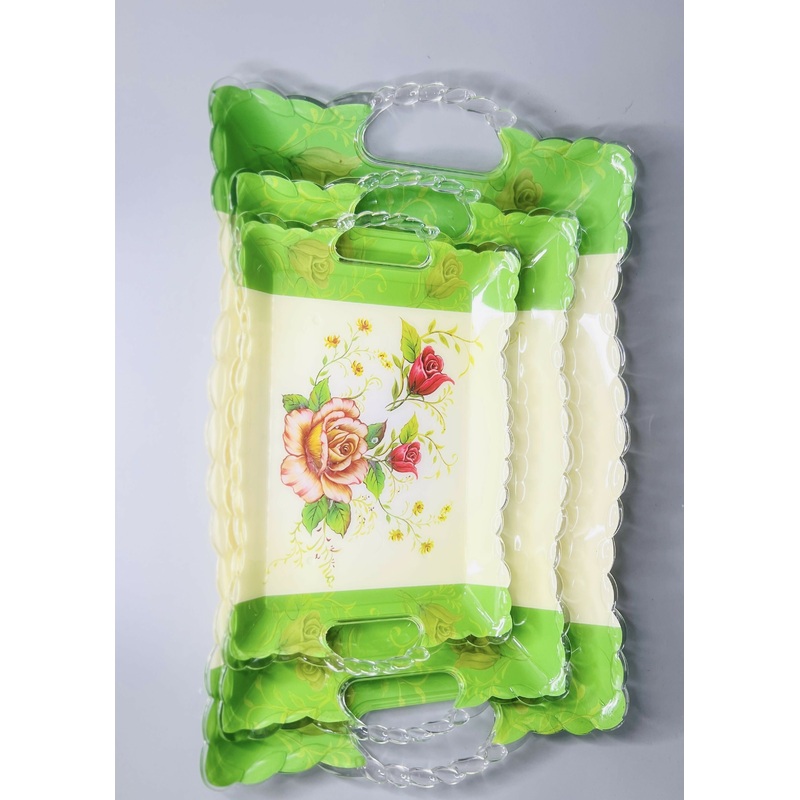 GardenGlow Rose Tray Set Of 3