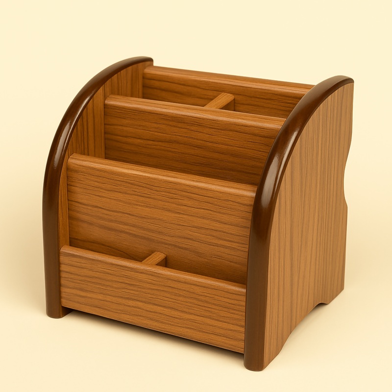 WoodNest Triple Penstand Wood Desk Pen Holder Pencil Organizer Desktop Office Pencils Stand Holder – Stationery Stand