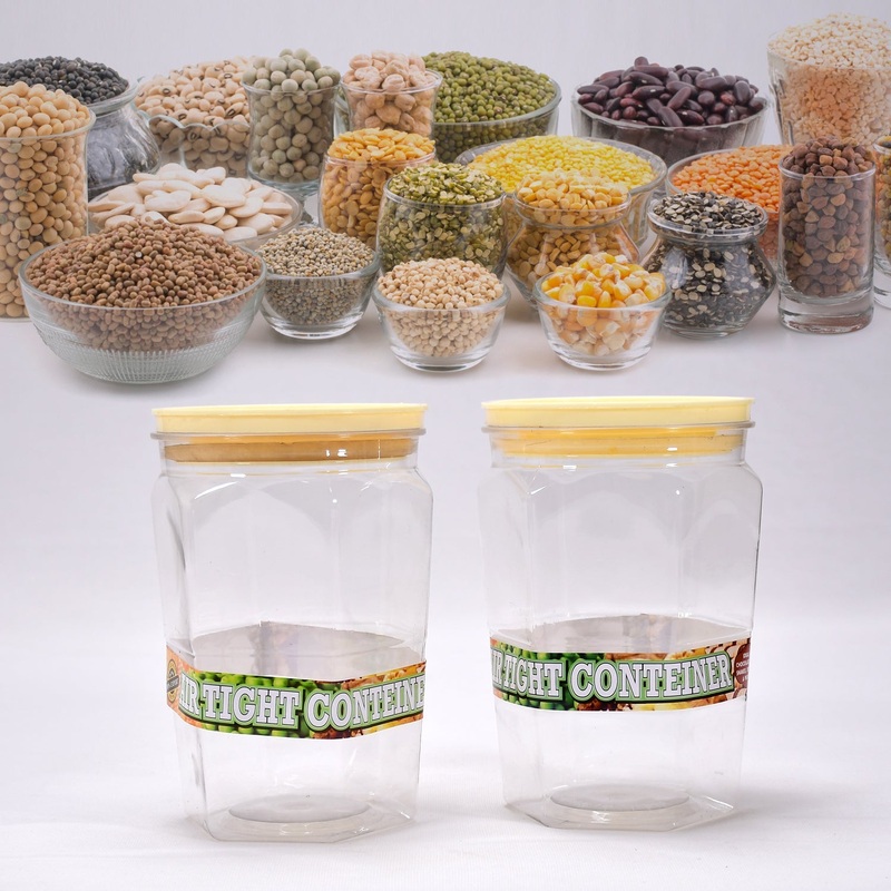 Air Tight Kitchen Storage Container for Rice | Dal | Atta, BPA-Free, Flour | Cereals | Snacks | Stackable | Modular, Round. (Approx – 1100Ml, Set of 2pcs)