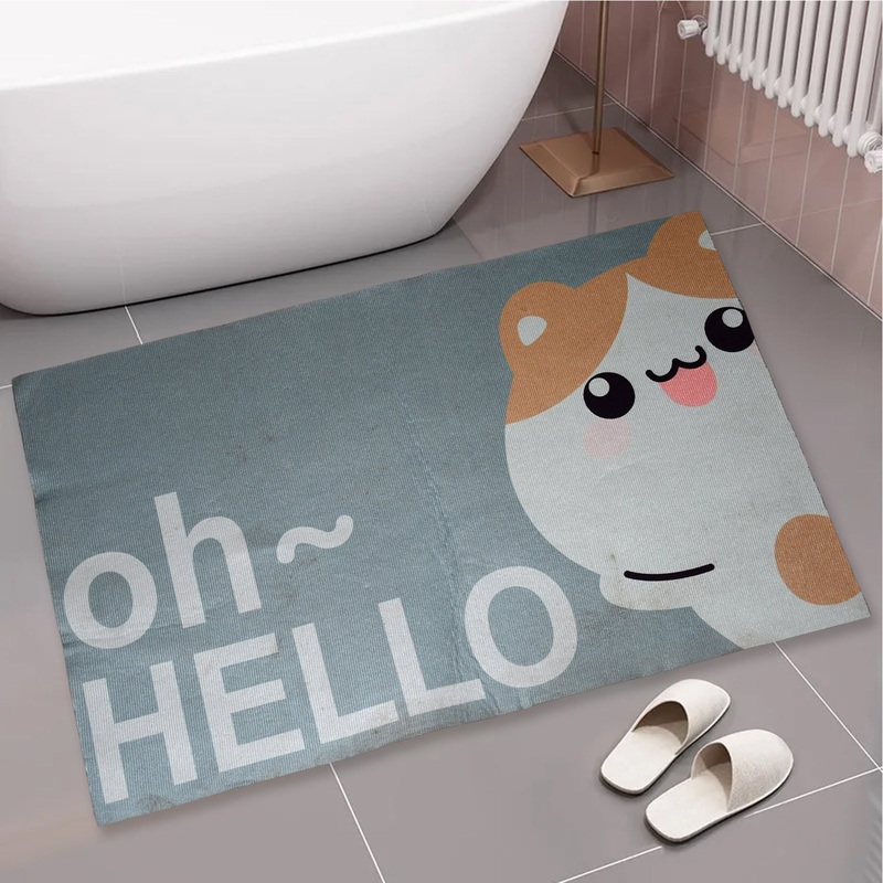 SquareBathroom mat Water Absorbent mats Diatomite Door Mat Anti-Slip Bath Mat Quick Drying Absorbent mat for Home, Kitchen (59×40) (Mix Design)