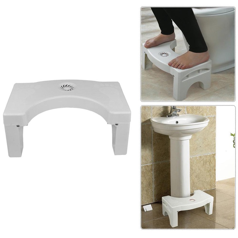 Plastic Non-Slip Folding Toilet Squat Stool – White Color