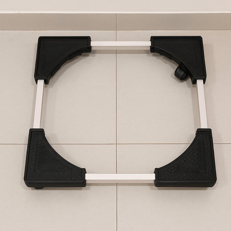 Adjustable Heavy-Duty Fridge and Washing Machine Stand Base Trolley 50×50 cm