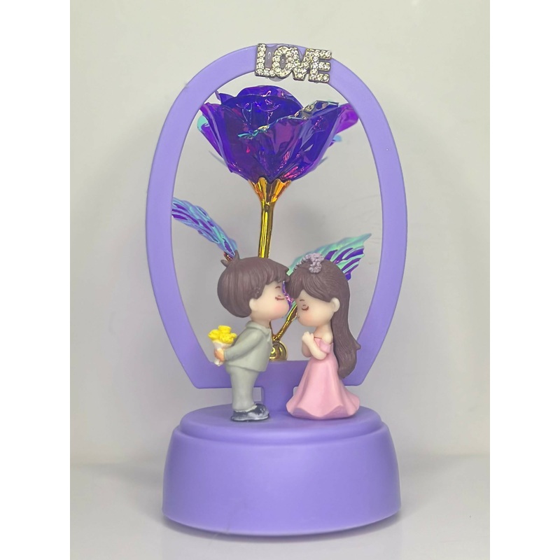 Purple Promise Love Showpiece Creative Love Couple Light Gift Set, Anniversary Christmas New Year Valentine’s Decorative Showpiece